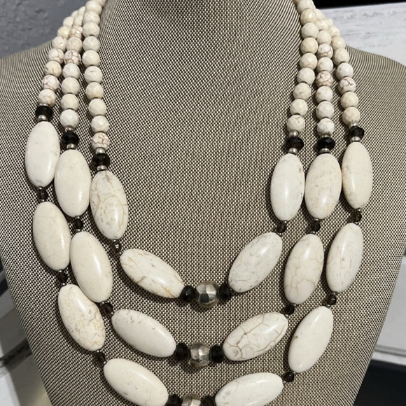 Silpada White Howlite, Smokey Quartz & Sterling Silver Beaded Necklace - Picture 3 of 3
